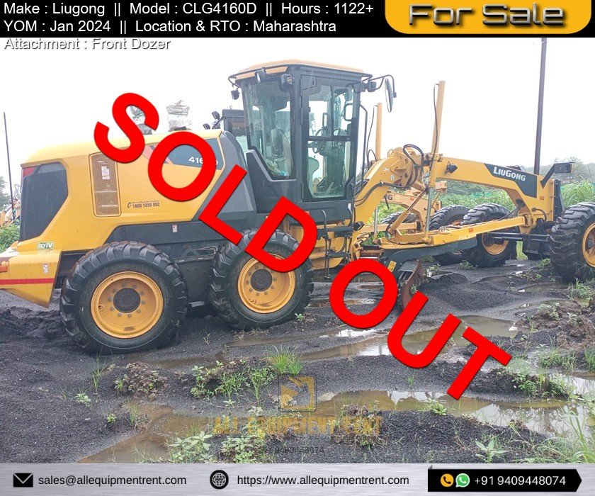 Sold Very Less Used Liugong CLG4160D MH Registered Motor Grader with Front Dozer Jan 2024 Model Available for Sale