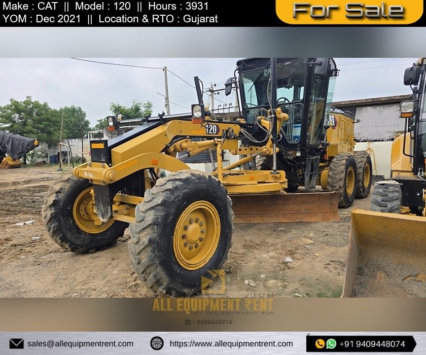 Very Less Hours Run GJ Registered CAT 120 Dec 2021 Model Motor Grader Available for Sale