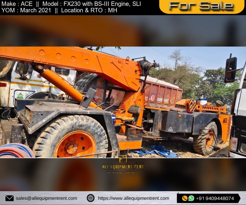 23 Ton Class 2wd ACE Franna FX230 with Working SLI and Non Urea Engine March 2021 MH Registered Available for Sale