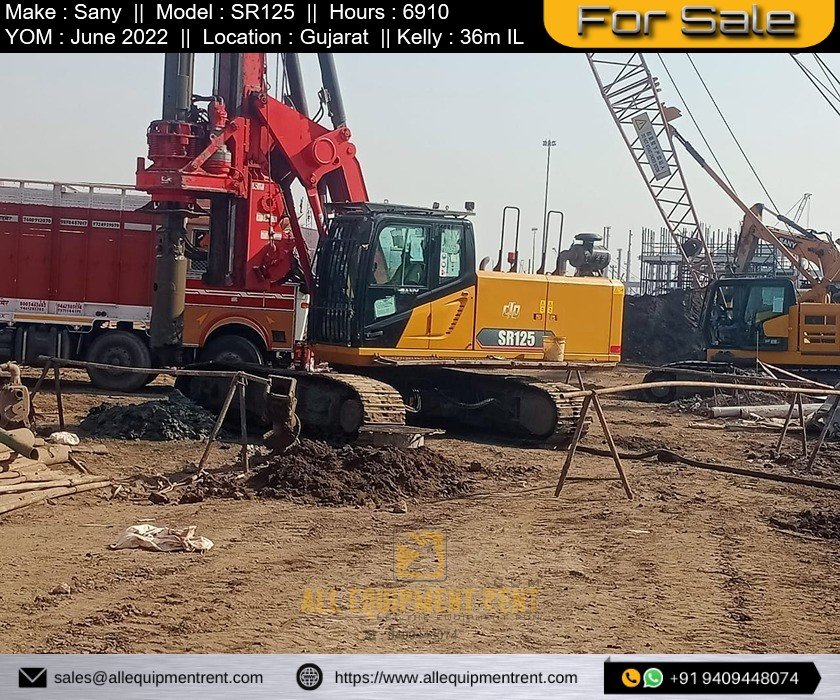 Very Less Used 130KN Class Piling Rig Sany SR125 2022 Model Available for Sale