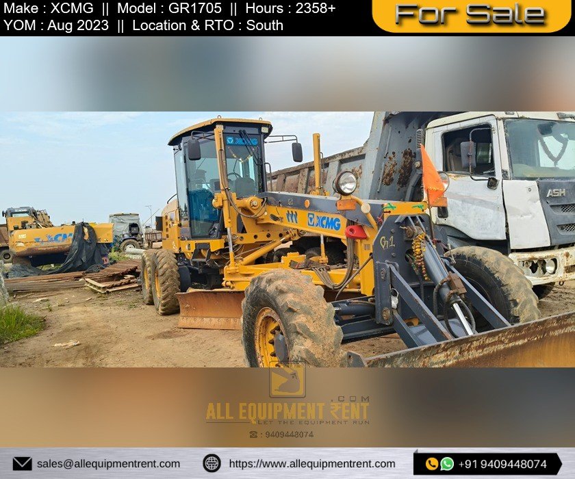 Very Less Used XCMG Motor Grader GR1705 with Front Dozer and Rear Scarifier Aug 2023 RTO Registered for Sale in South India