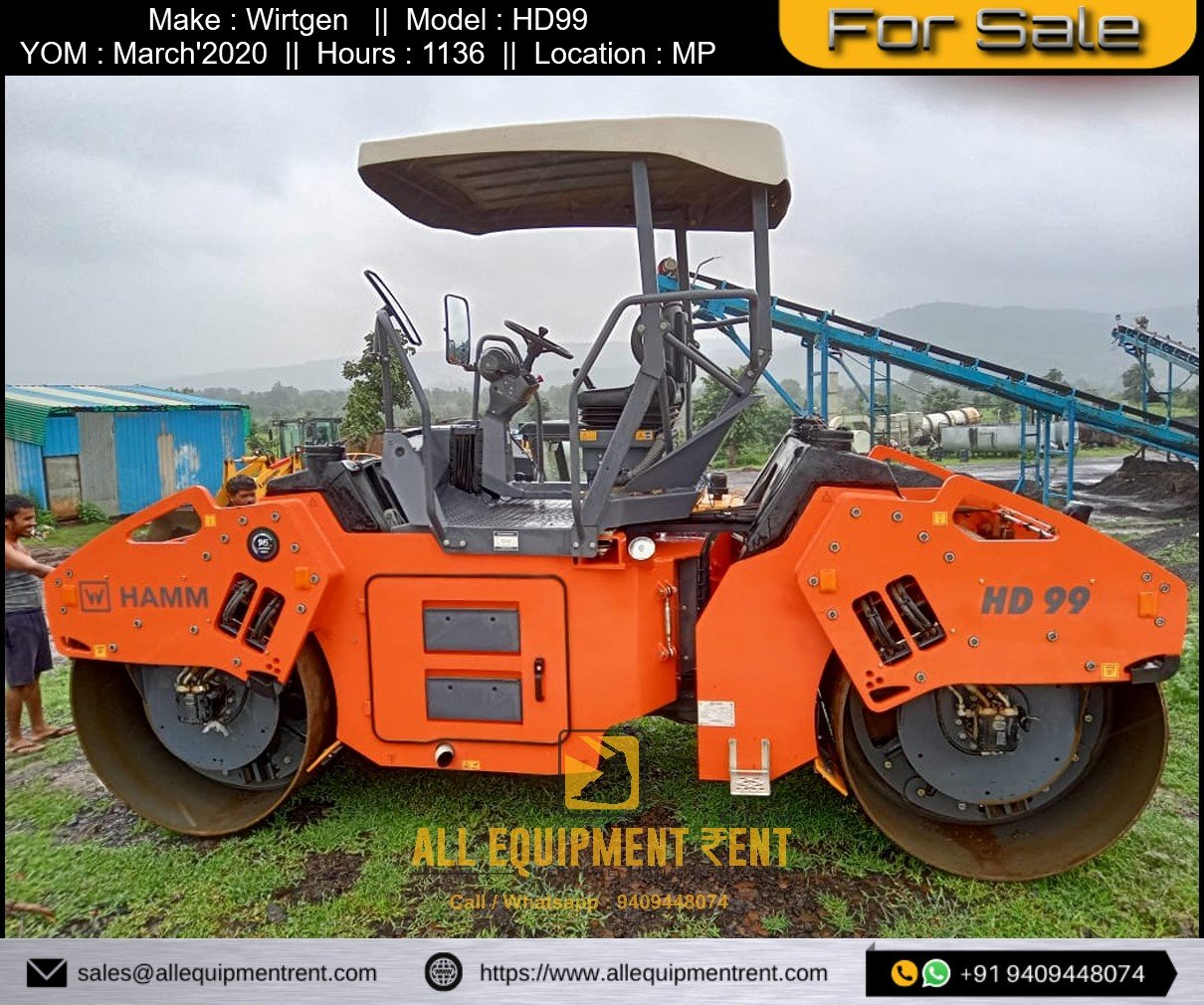 Very Less Used Tandem Roller Hamm HD99 of March 2020 Available for Sale in MP