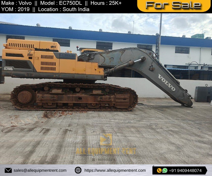 Used 75 Ton Class Mining Excavator Volvo EC750DL Available for Sale 2019 Model in India