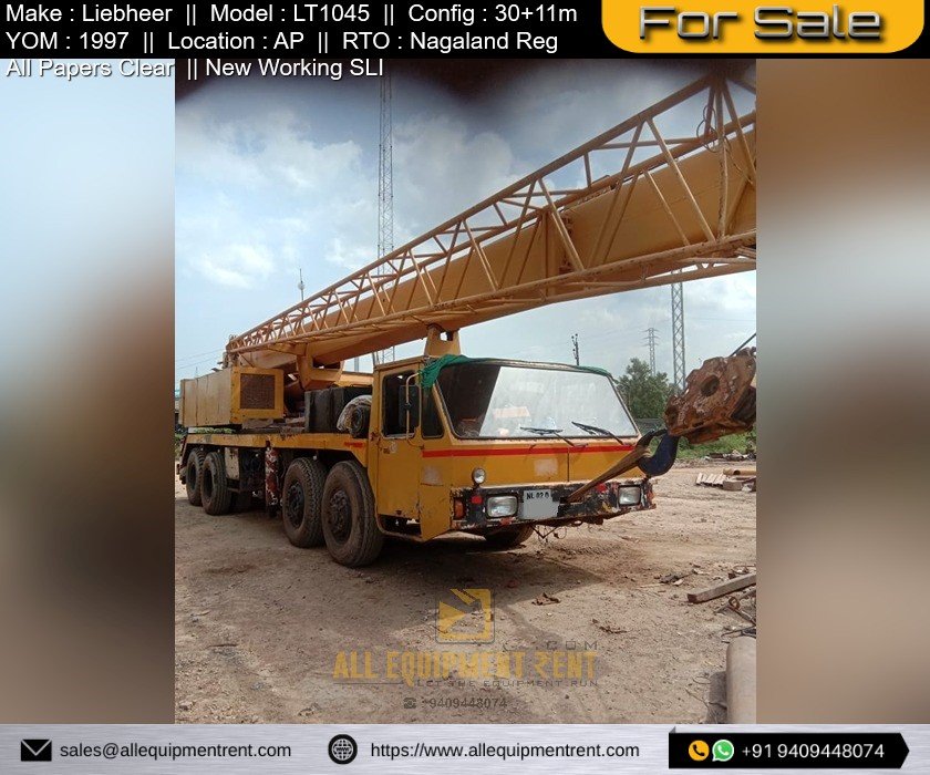 Used 45 Ton Class Original German Liebherr Truck Crane LT1045 Nagaland Reg All Papers Clear For Sale 