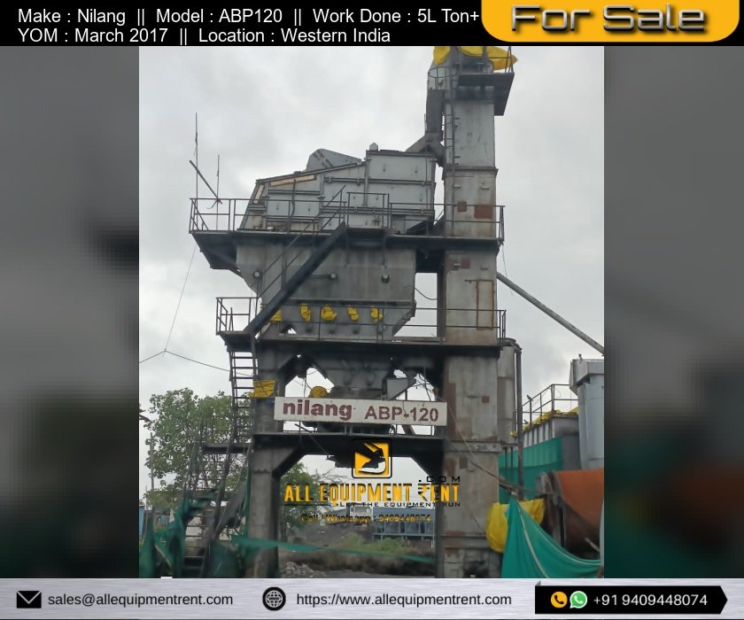 Used Asphalt Batching Plant 120 TPH Class Available for Sale with All Accessories 2017 Model in Western India