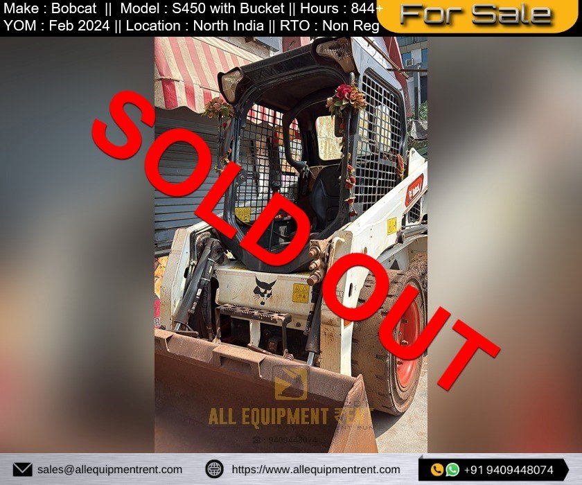 Sold Very Less Used Bobcat Skid Steer Loader S450 with Bucket Feb 2024 Model Non Registered for Sale in North India
