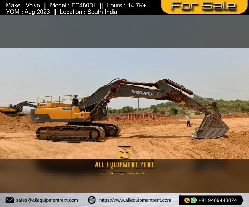 Used Volvo Mining Excavator EC480DL Aug 2023 Available for Sale in South India