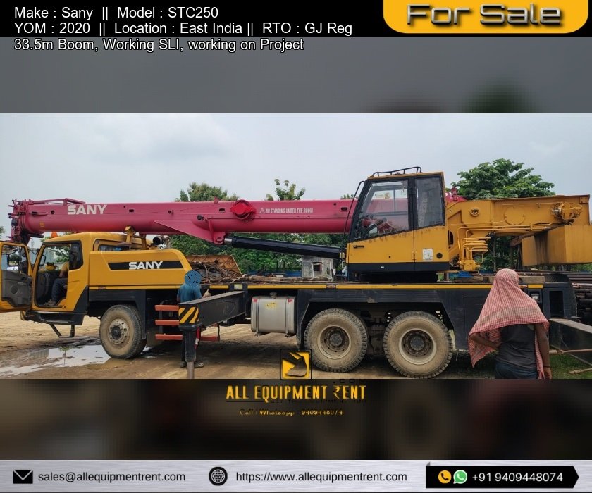 Used 25 Ton Class Truck Crane Sany STC250 2020 Model Available for Sale in East India
