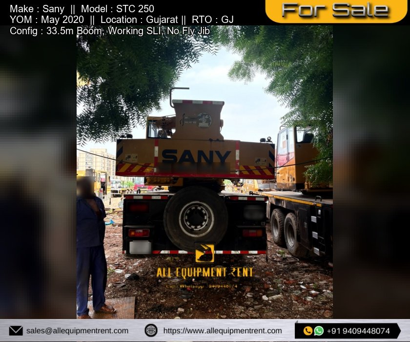 GJ registered 25 Ton class Sany STC250 May 2020 Crane Availabel for Sale in Gujarat Image 7