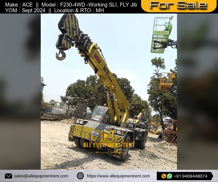 MH Registered 23 Ton New Generation 4WD Franna ACE F230 Sept 2024 with Working SLI and Fly Jib Available for Sale