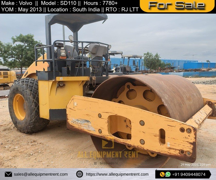 RJ Registered Life time Tax paid Volvo Soil Compactor SD110 with All Papers Clear Available for Sale in South India