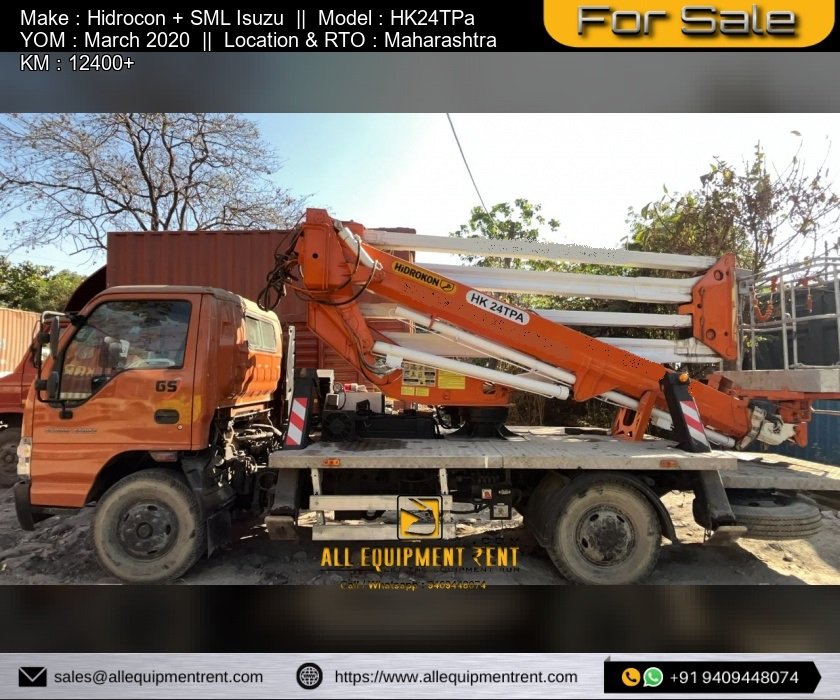 MH Registered 24m Class Truck Mounted Boom Lift Hidrocon HK24TPA of 2020 Available for Sale in Maharashtra
