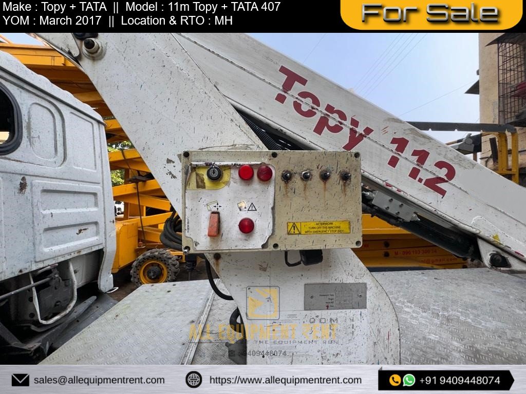 Used 11m Working Height Class Truck mounted French Topy Aerial Work Platform with TATA 407 chassis  2017 with MH registration Available for Sale