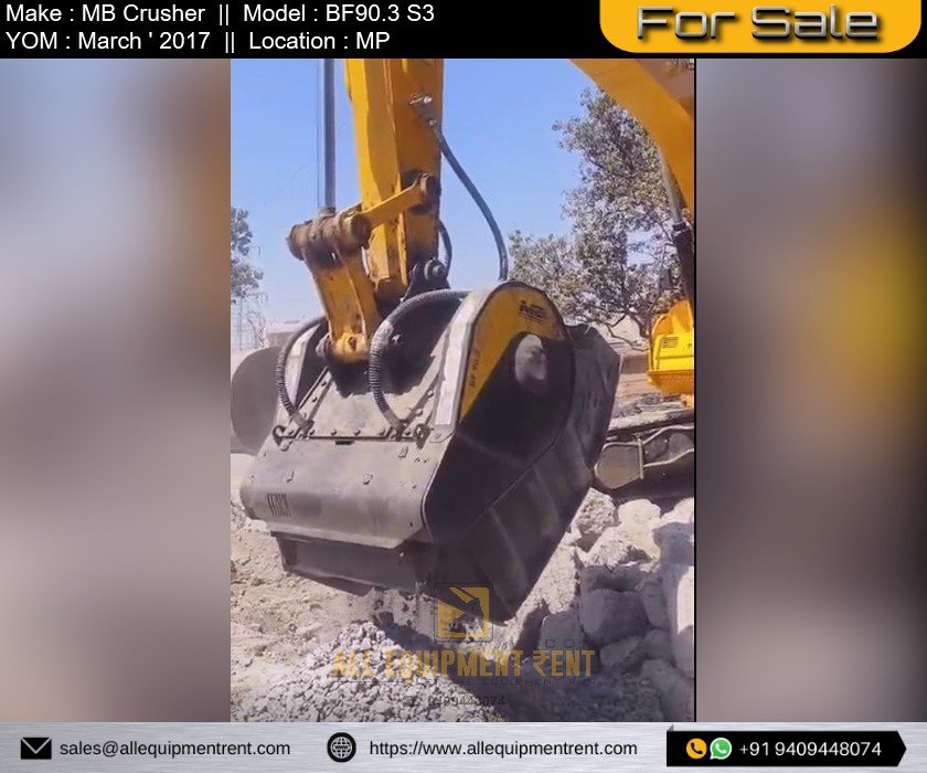 Used MB Bucket Crusher BF90 3 Available for Sale 2017 Model