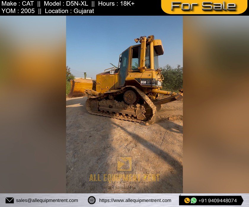 Used CAT D5N XL with VPAT Blade and Multi Shank Ripper 2005 Model Available for Sale in Gujarat