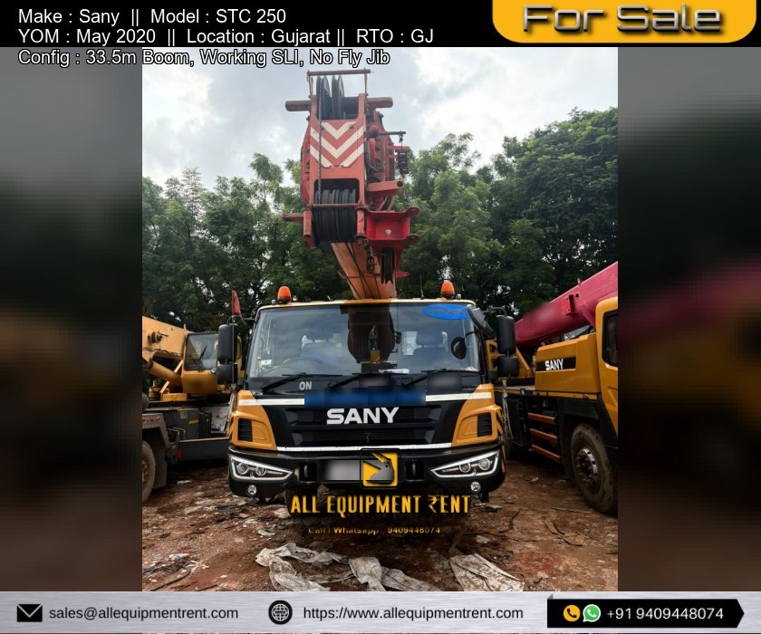 GJ registered 25 Ton class Sany STC250 May 2020 Crane Availabel for Sale in Gujarat Image 8