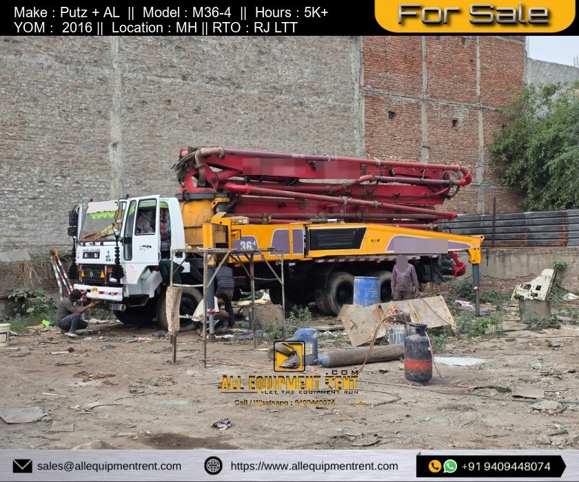 RTO Registered Used Putzmeister M36 Mobile Boom Pump with AL Chassis 2016 Model Available for Sale