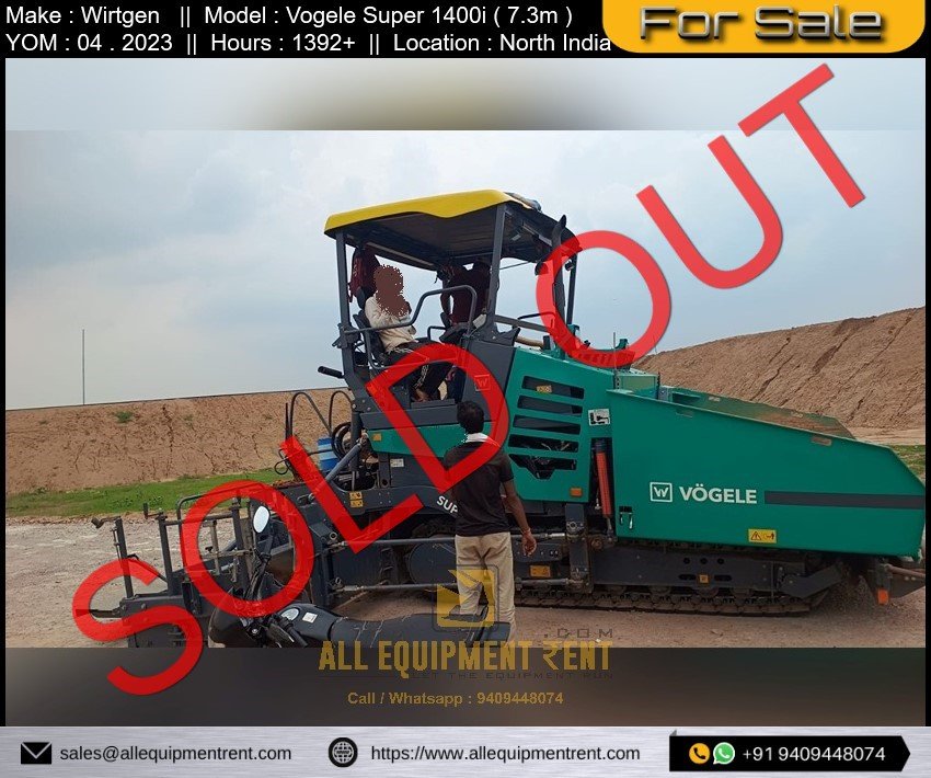 Very Less used Vogele Super 1400i 2023 Paver Available for Sale