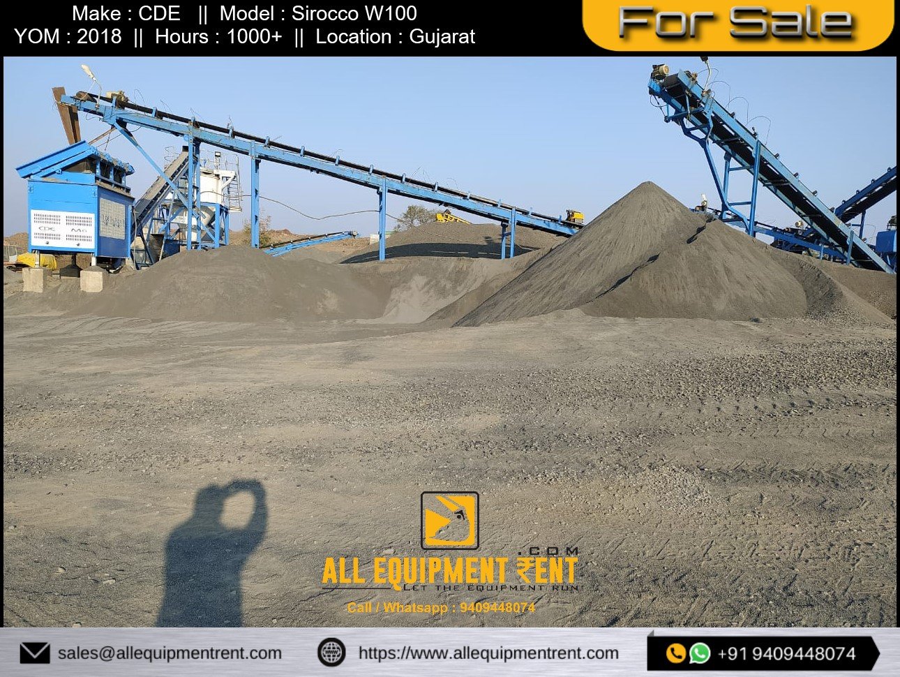 Very Less Used MSand Plant 100 TPH available for Sale in Gujarat