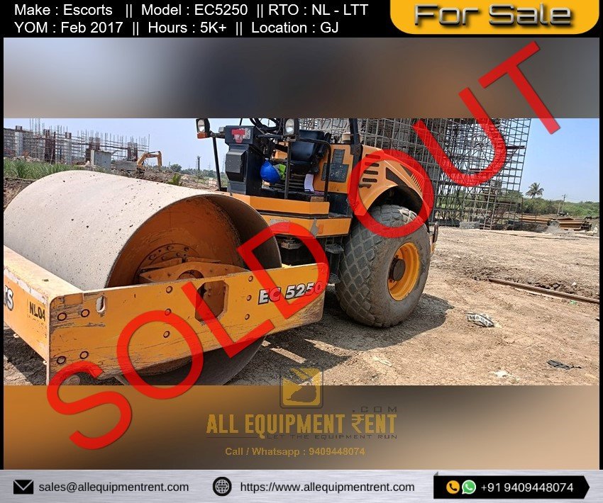 Sold Used Soil Compactor Escorts EC5250 2017 NL Registered LTT for Sale in Gujarat