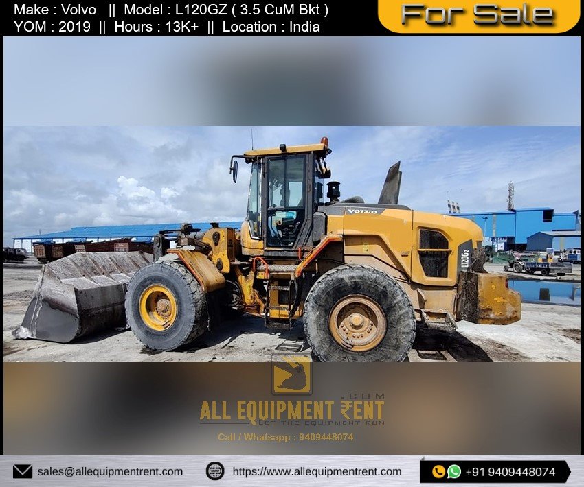 Used Volvo Wheel Loader L120GZ 2019 RTO Registered for Sale