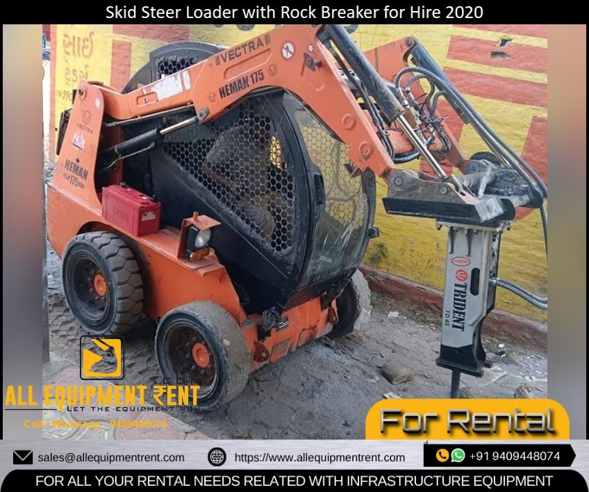 Skid Steer Loader with Rock Breaker Available for Rental