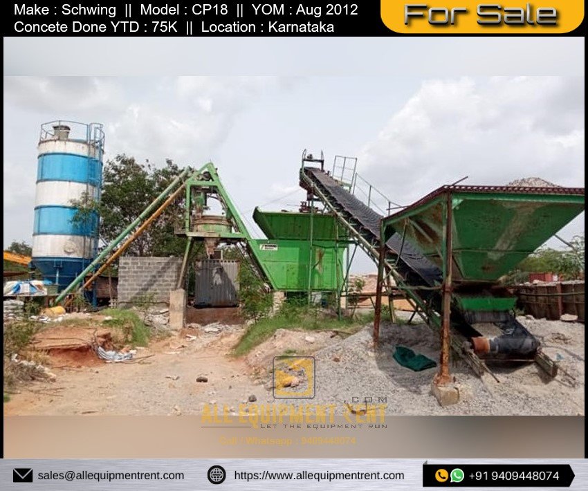 Used Schwing CP18 Plant Setup for Sale in Karnataka