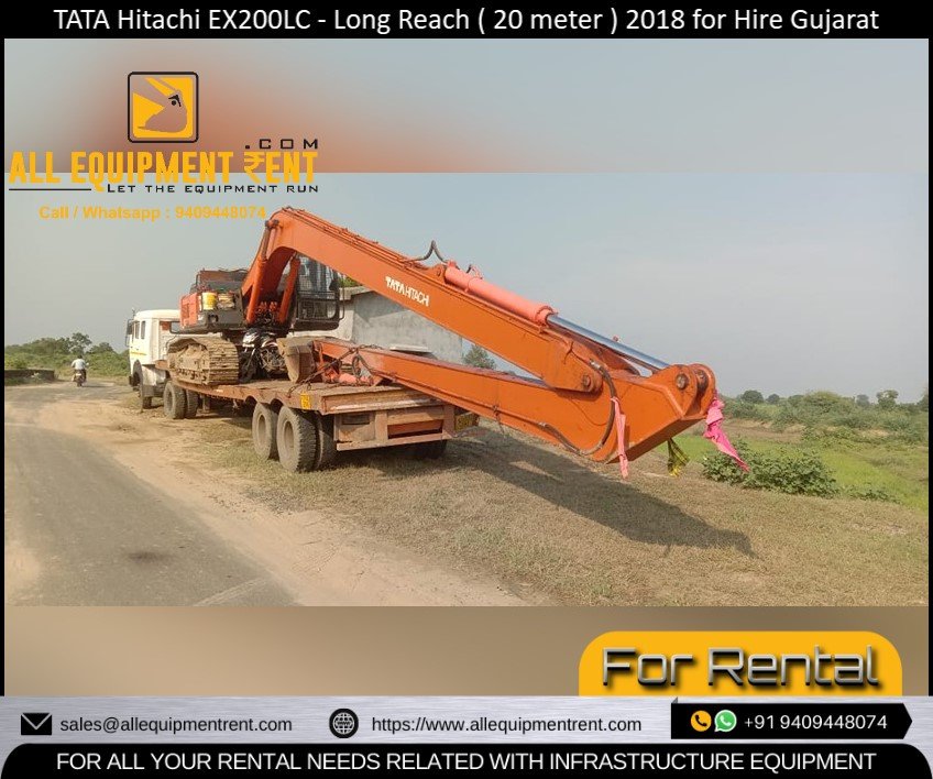 EX200LC Long Reach 20m available for Rental in Gujarat