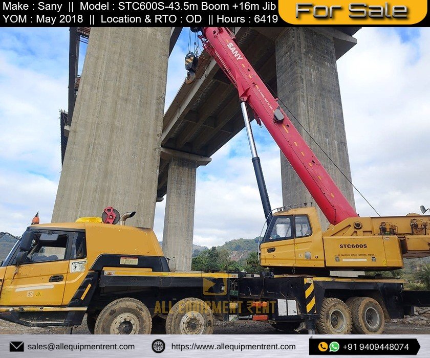 60 Ton Class Telescopic Crane Sany STC600S 2018 OD Registered Available For Sale