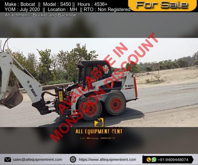 Used Bobcat Skid Steer Loader S450 July 2020 Non Registered Available for Sale in Maharashtra