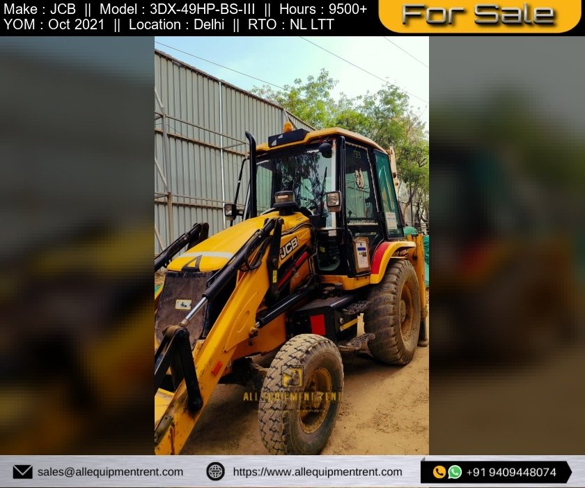 NL Registered LTT JCB 3DX 49HP Oct 2021 with Non Urea BS III Engine Available for Sale in Delhi