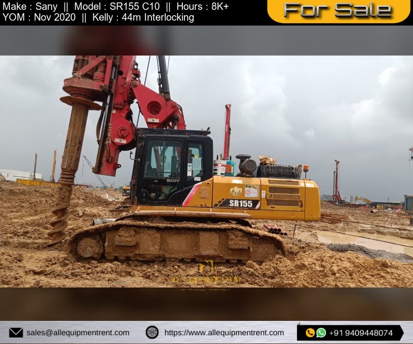 155KN Class Sany Piling Rig SR155C10 Available for Sale Nov 2020 Model