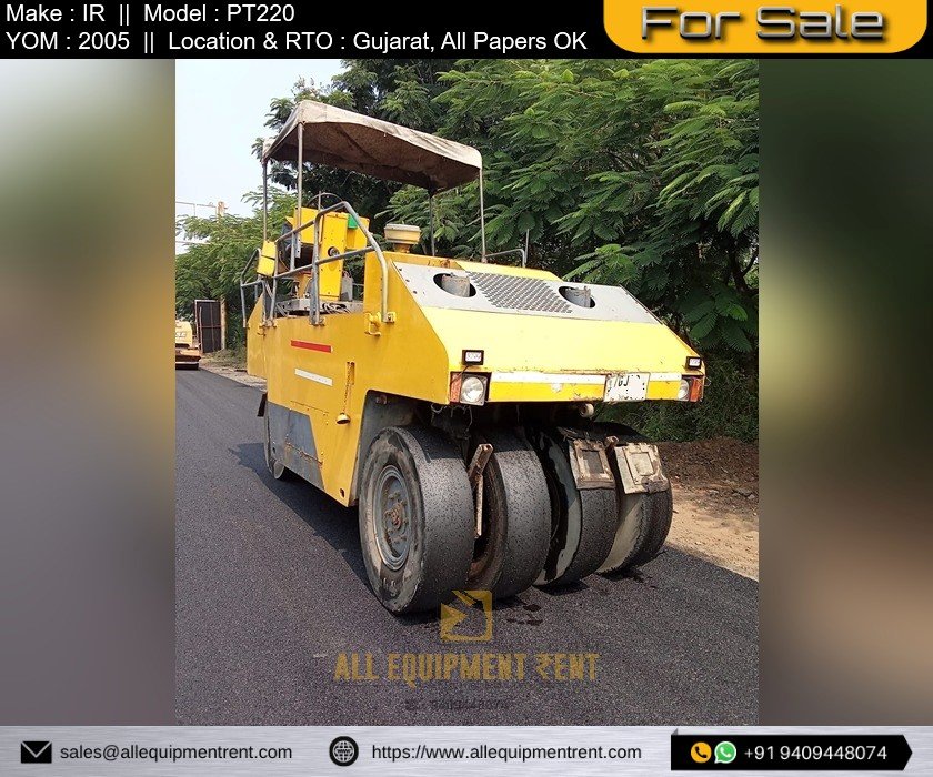 Working Condition GJ Registered Used Pneumatic Tire Roller IR PT220 PTR Available for Sale in Gujarat