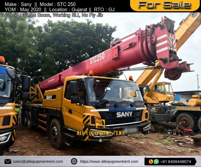 GJ registered 25 Ton class Sany STC250 May 2020 Crane Availabel for Sale in Gujarat