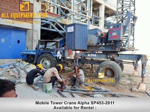 Mobile Tower Crane Alpha 453 Available for Long Term Hire Rental in Gujarat