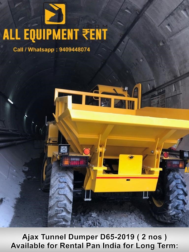 Ajax Tunnel Dumper D65 2019 two nos available for long term rental Pan India
