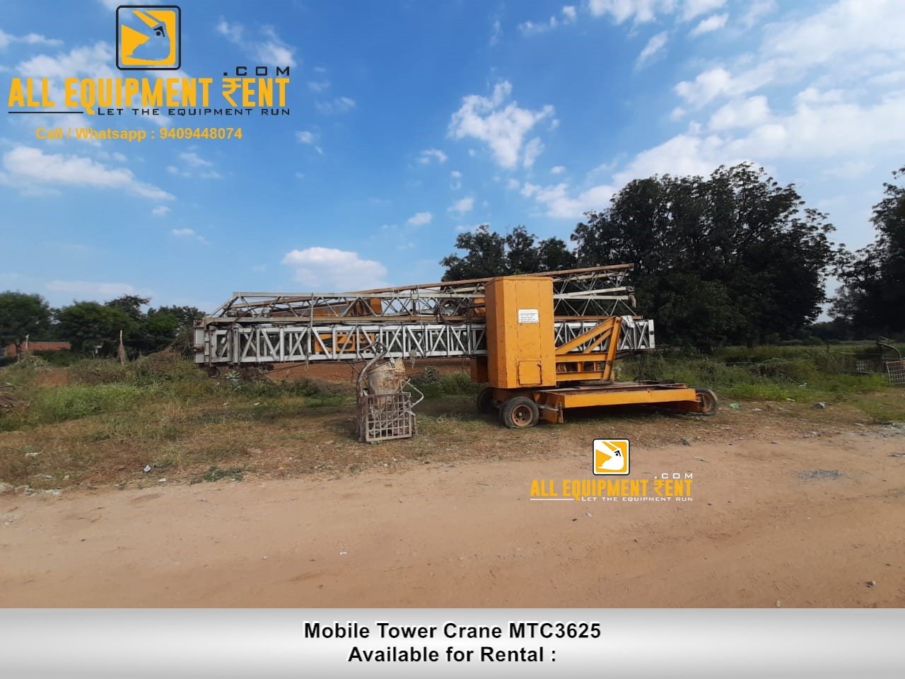 Mobile Tower Crane MTC3625 Available for Rent across Gujarat 
